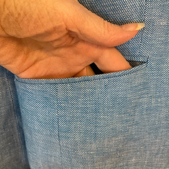 Talbots Light Blue Linen Blazer - Picture 3 of 10